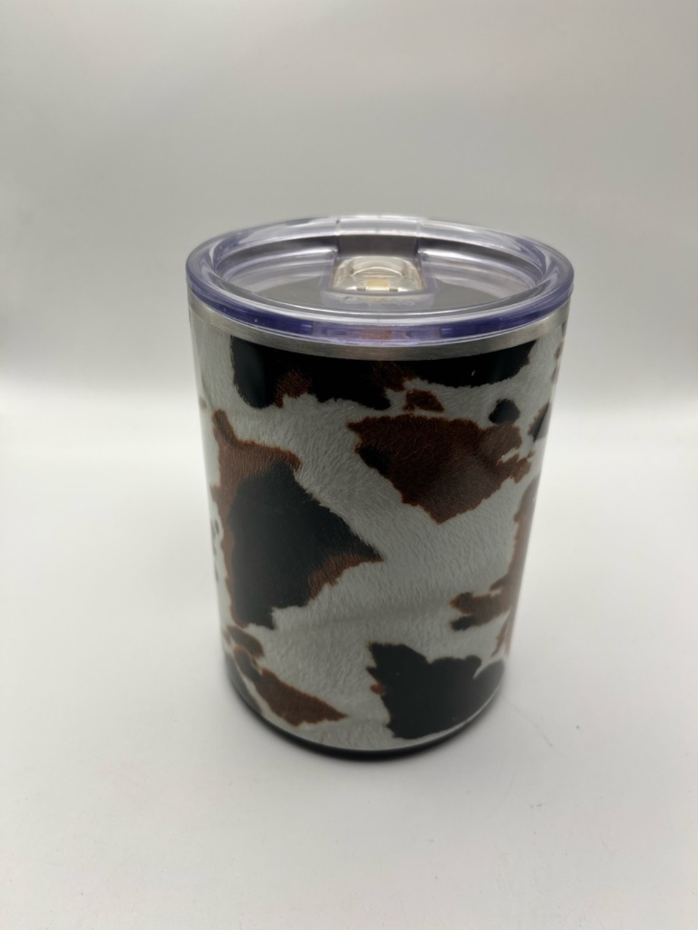 Swig Insulated Cowhide Print Travel Mug with Lid - Brown/Black/White - Picture 2 of 9